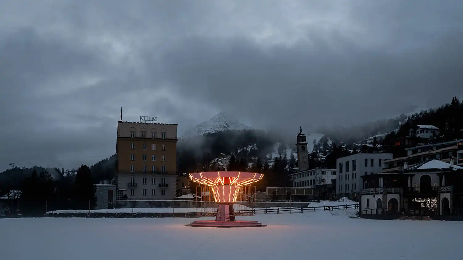 Pink Mirrored Carousel by Carsten Höller Brings “Slow Time” to the Swiss Alps