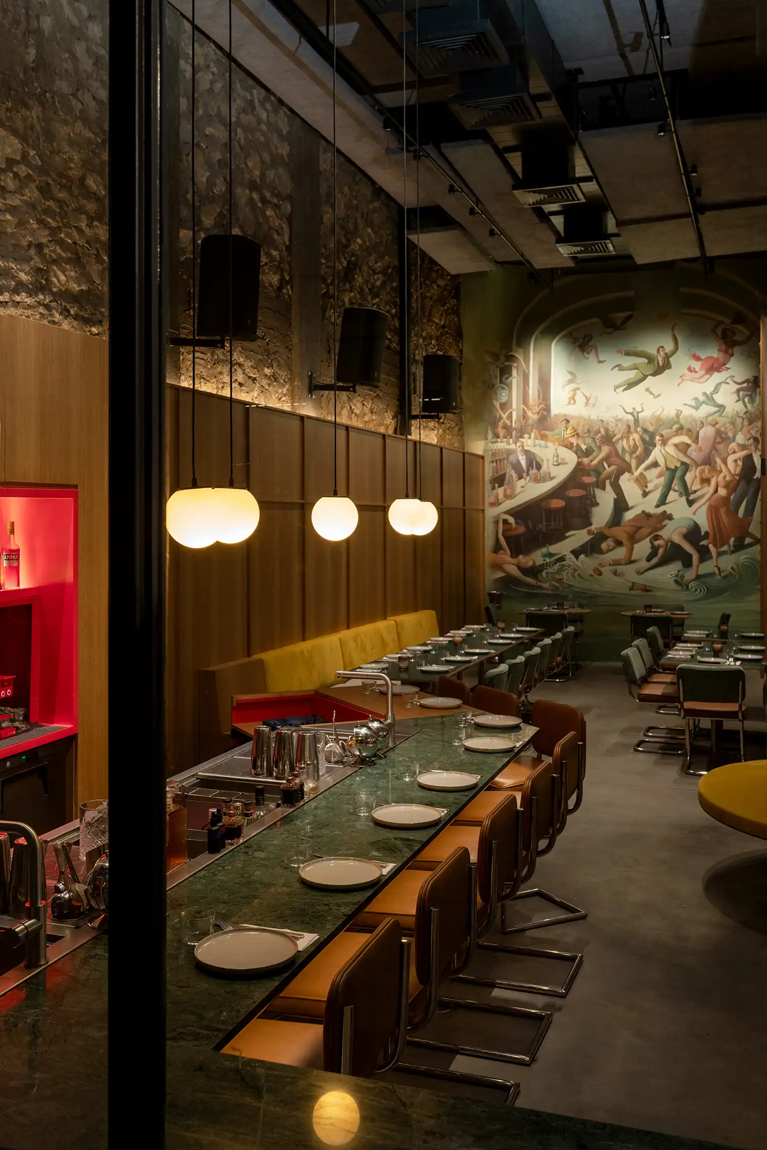 PSLAB lighting and mural perspective