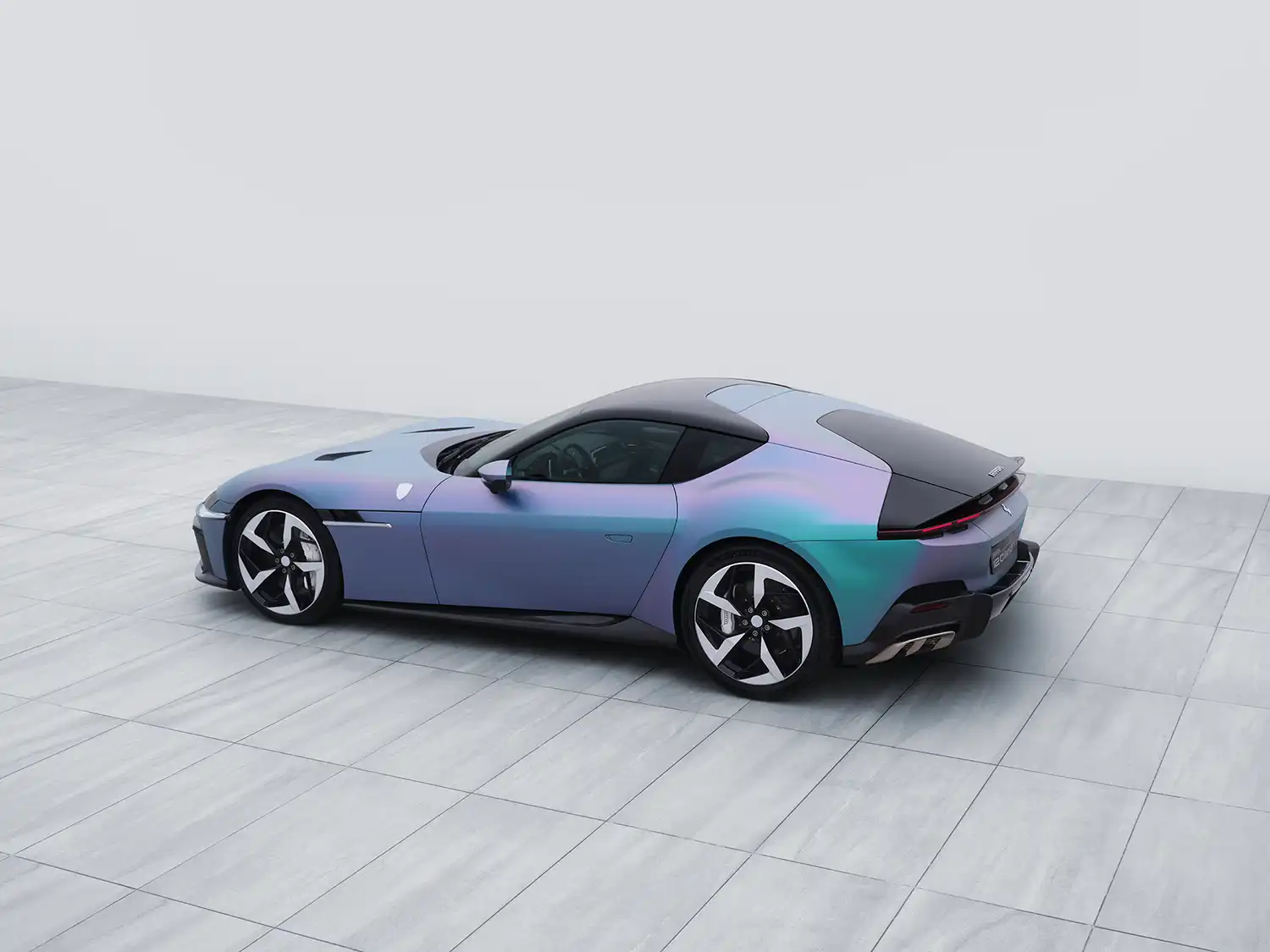 Elevated view of the Ferrari 12Cilindri glass roof