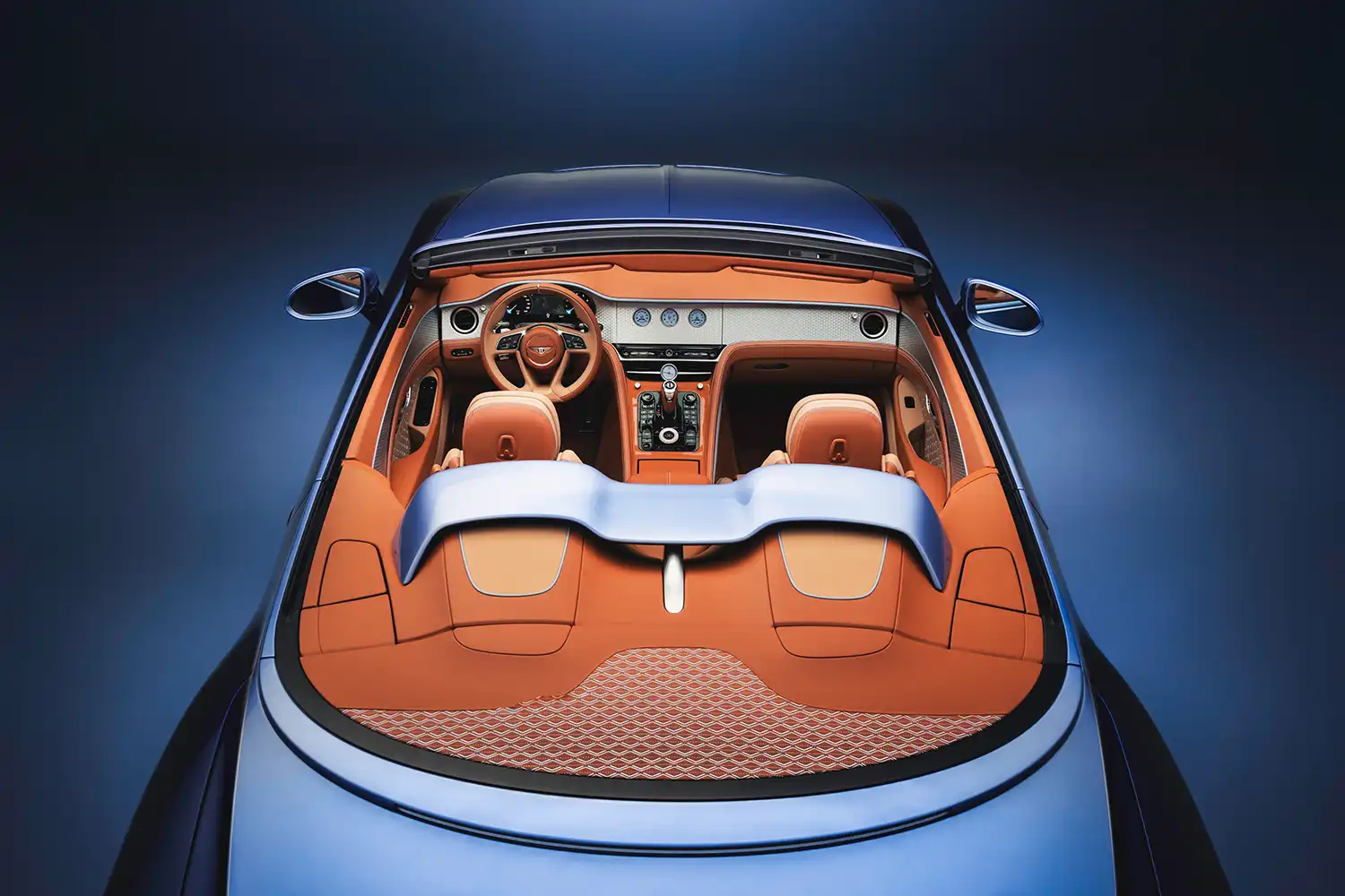Interior dashboard of Bentley Batur #4 with engine spin fascia and rotating display