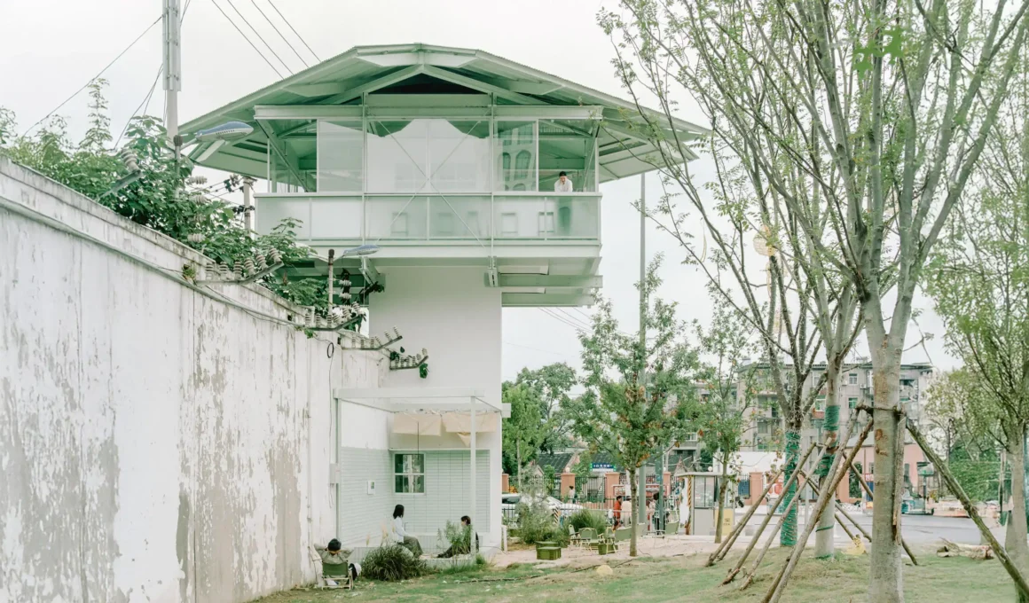 Adaptive reuse of prison guard tower bookstore Hefei SZ-Architects