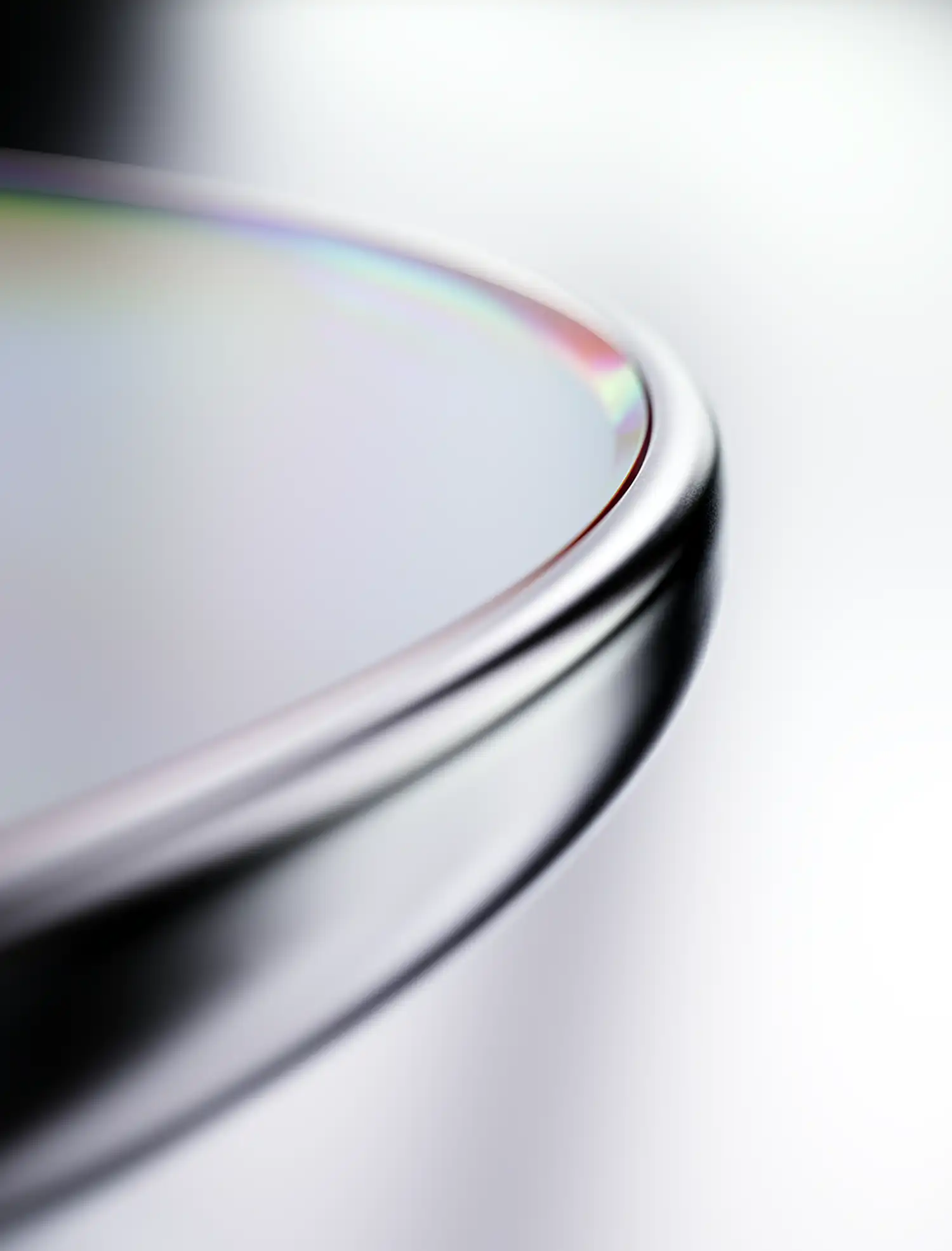 Close-up of the metallic finish and iridescent surface of the Cognitive Bloom domestic device.