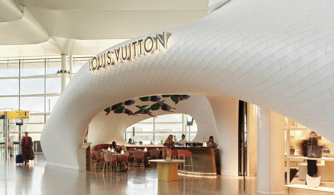 Louis Vuitton Heathrow Terminal 2 pavilion entrance Marc Fornes