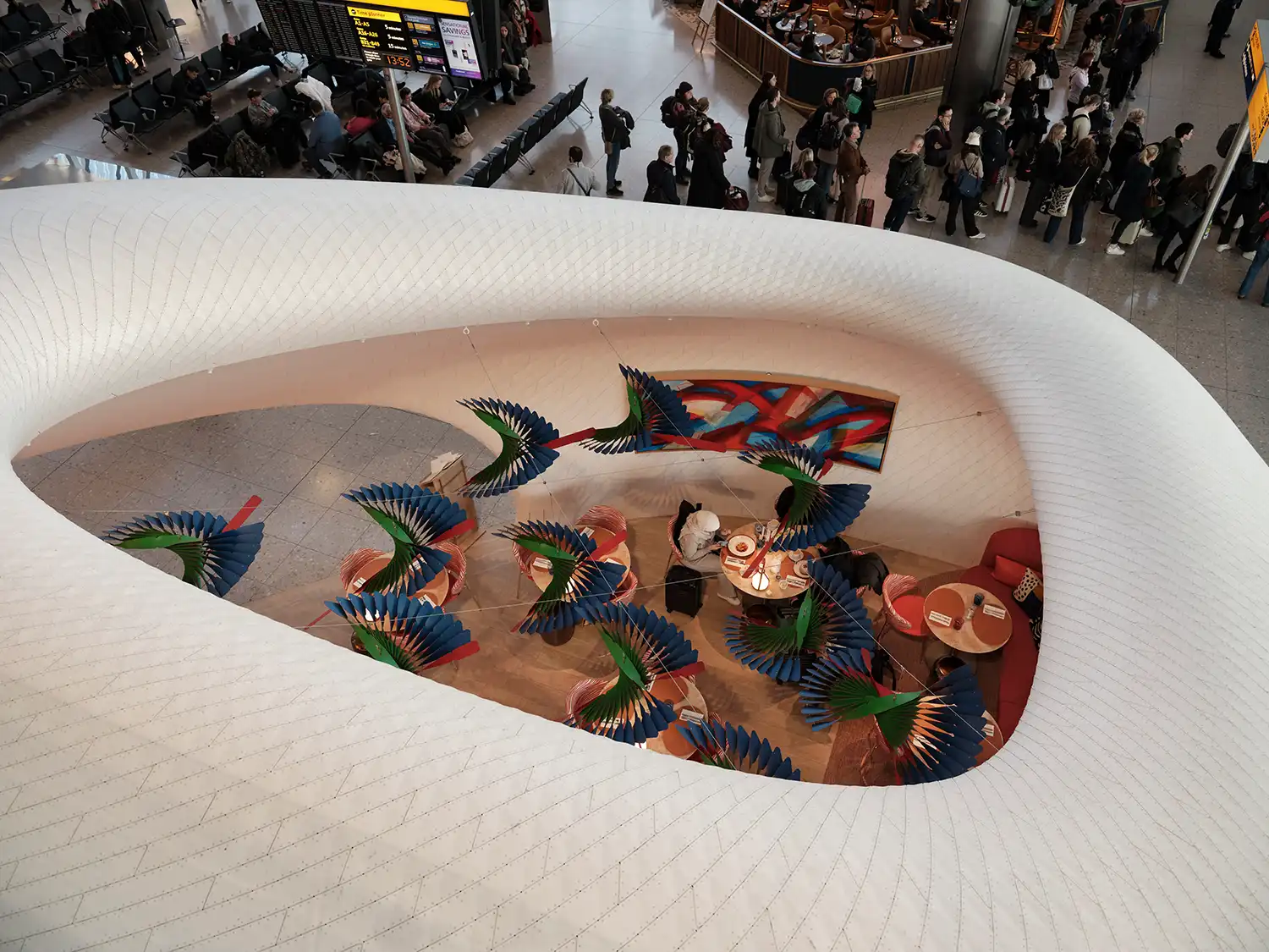 Aerial view Louis Vuitton pavilion Heathrow Terminal 2