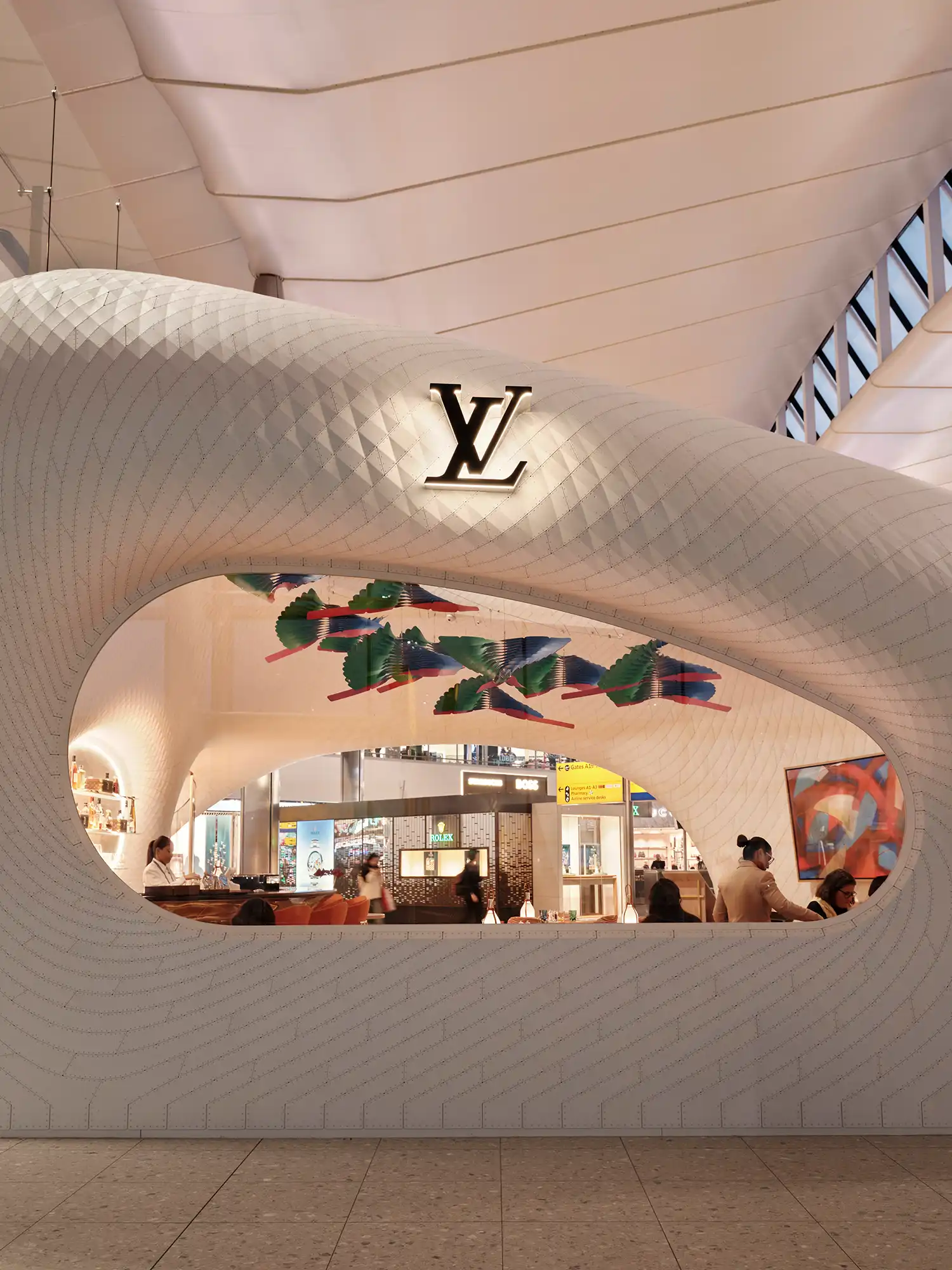 Louis Vuitton pavilion exterior and terminal view