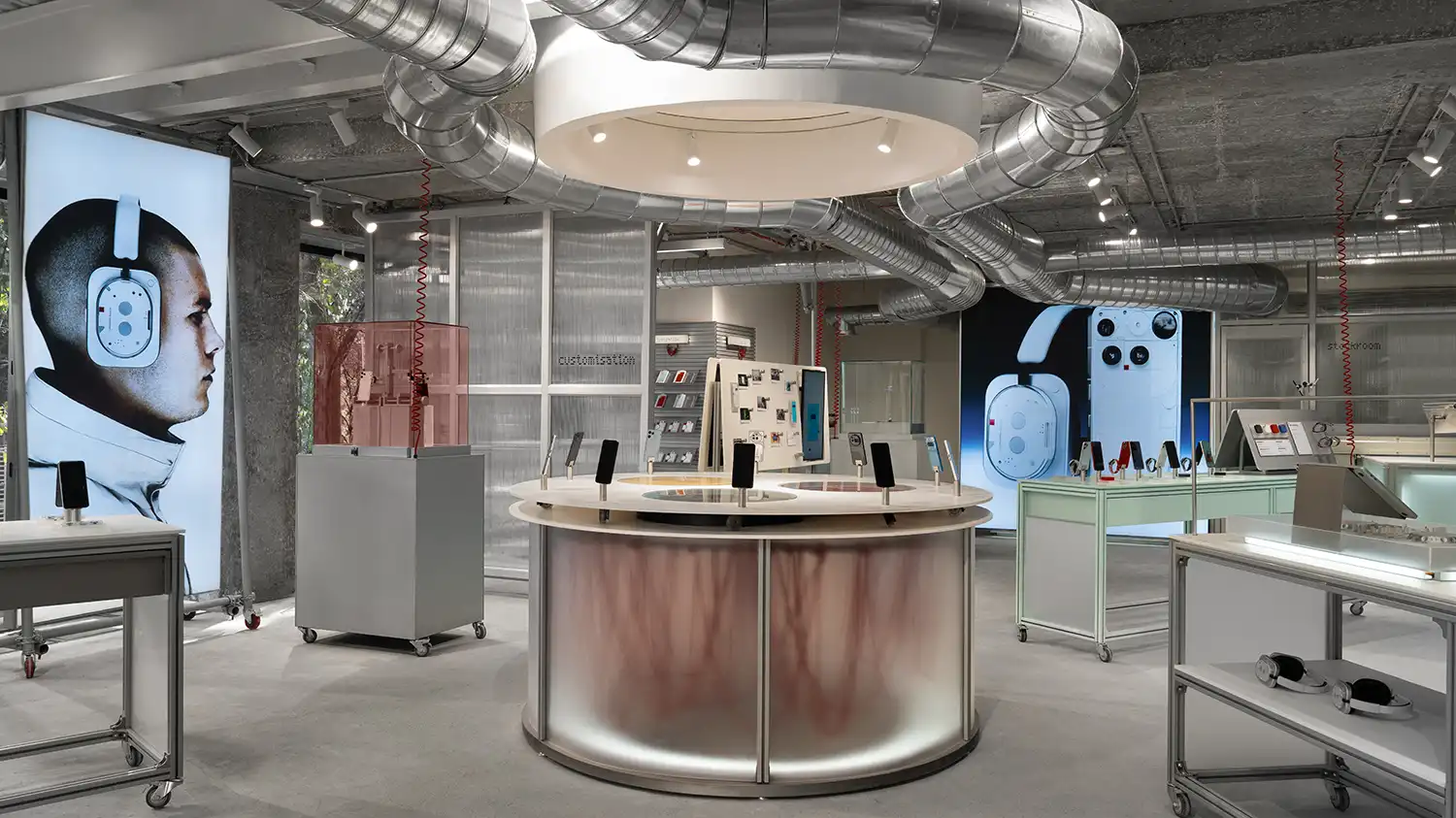 Circular customization station in Nothing Store Bengaluru