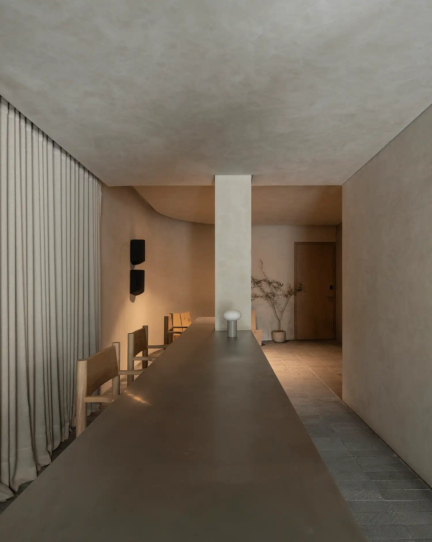 Minimalist interior bar LAMARTINE hotel Mexico City
