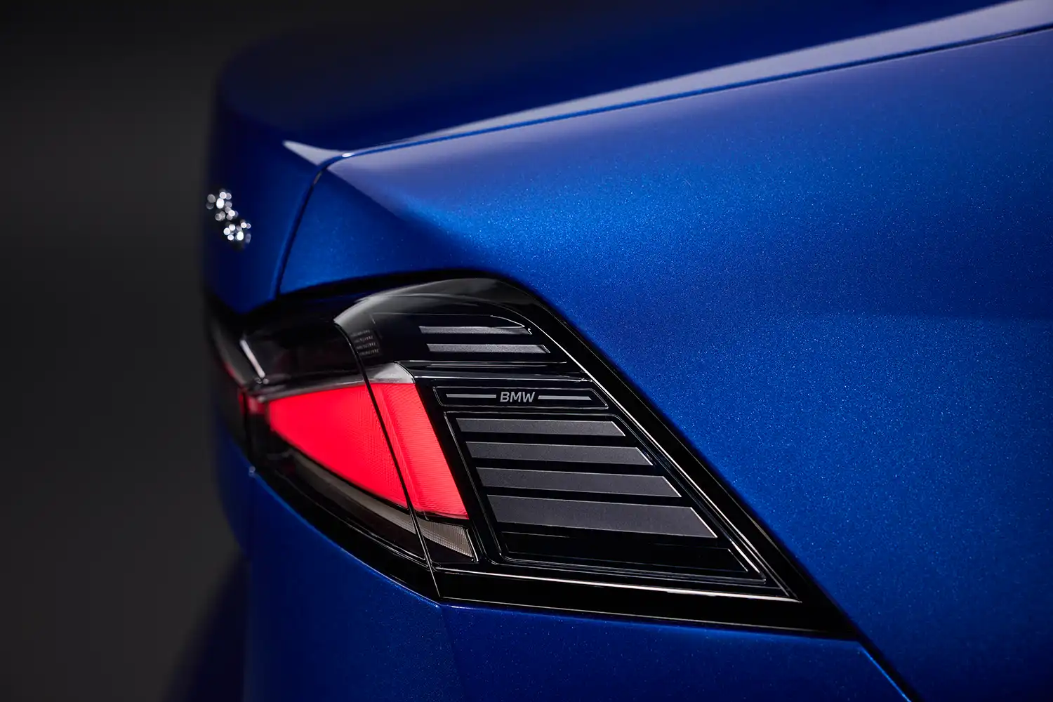 Detail of the BMW i3 LED taillight with integrated BMW lettering.