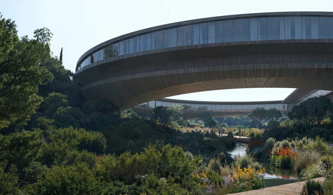 Snøhetta The Ring Riva Istanbul circular bridge spanning river gorge valley