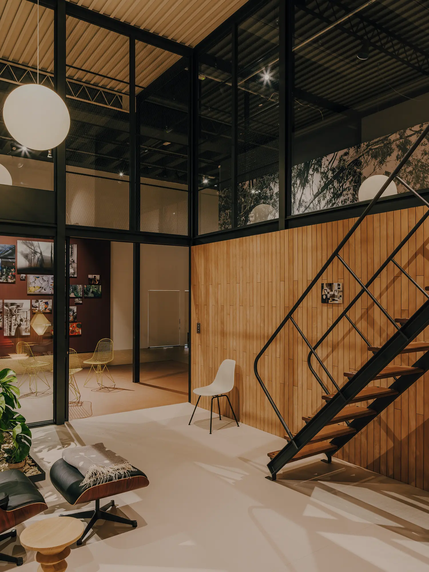 Scale model of the Eames House (Case Study House No. 8) on display.