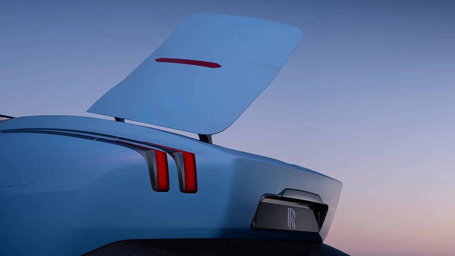 Close-up of the Piano Boot cantilever opening sideways on the rear of Project Nightingale.