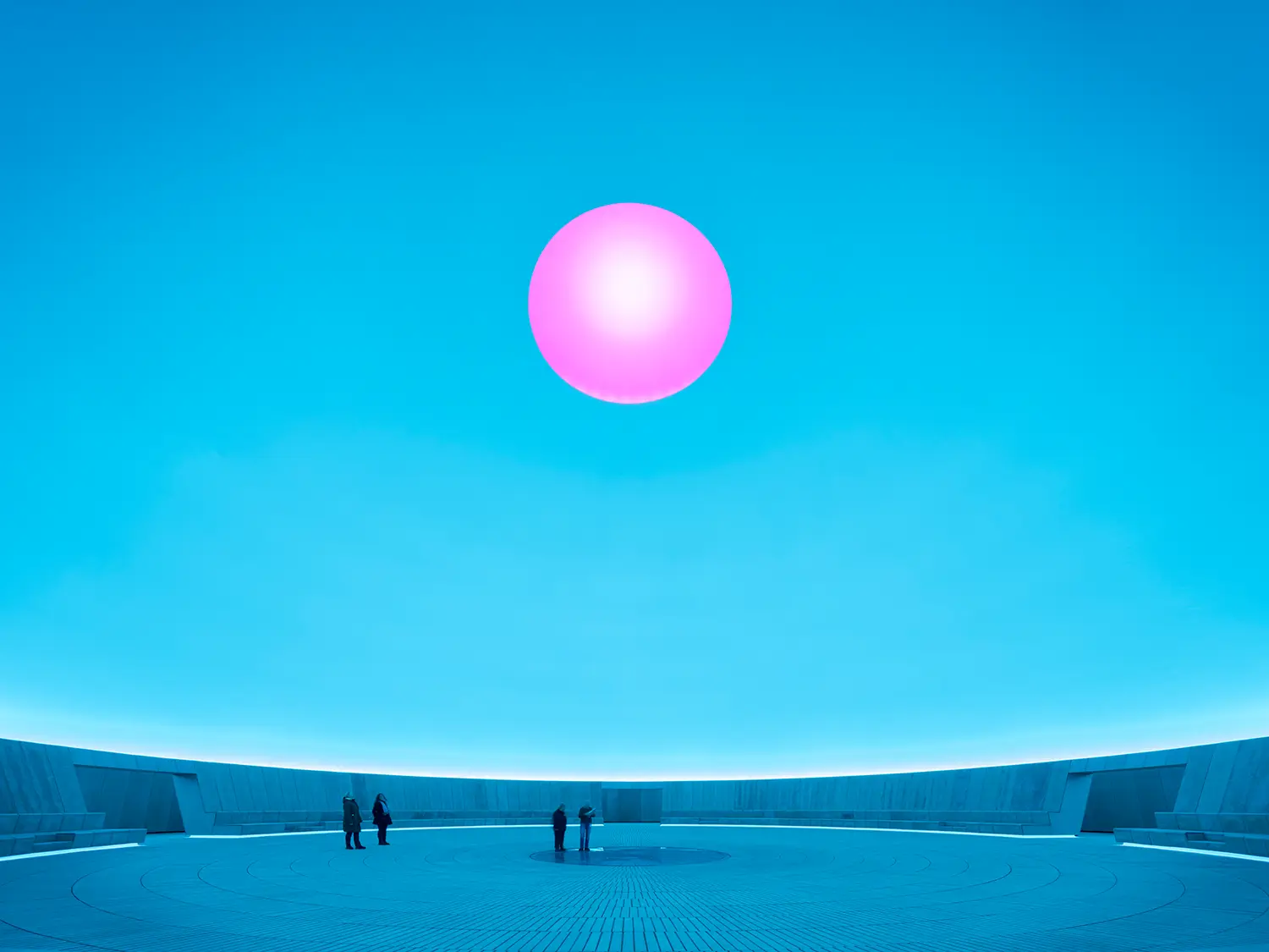 James Turrell As Seen Below dome interior ARoS Aarhus Open Sky blue pink aperture visitors human scale