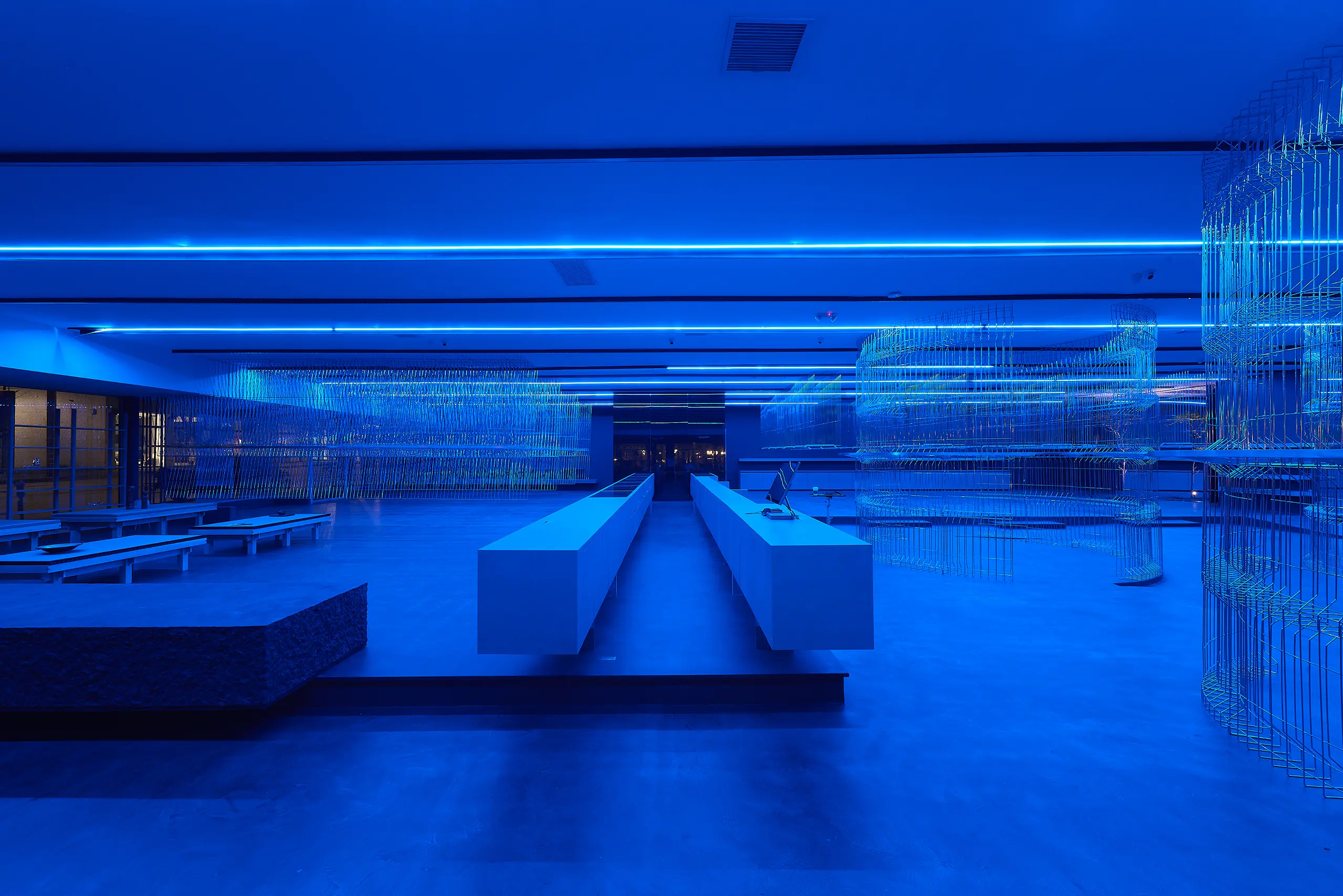 Oliviero Baldini Replaces Furniture with Floor-to-Ceiling Metal Units at HLORENZO Los Angeles